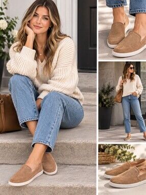UGG Tan Suede Slip-On Loafers